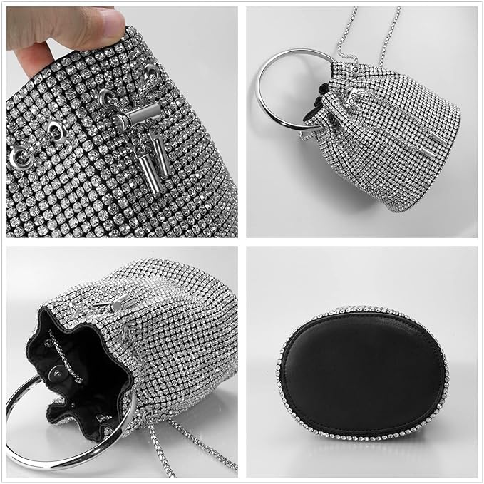 OVERSIZE RHINOSTONE CLUTCH | SILVER - iPrestige Boutique